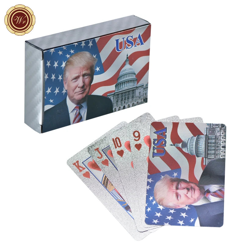 US President Donald Trump 24K Gold and Silver Poker Cards