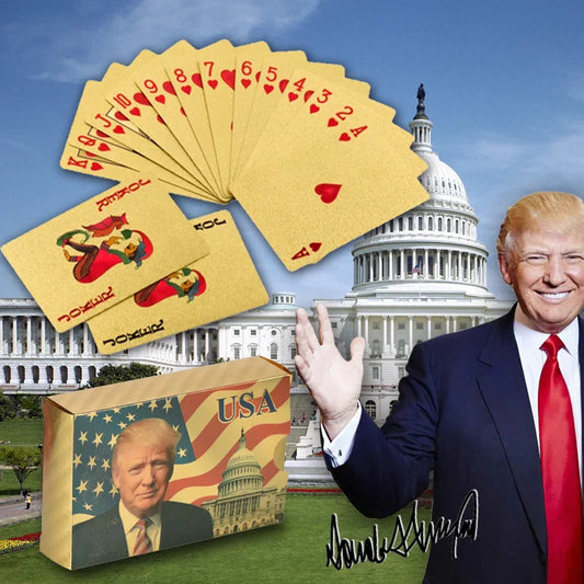 US President Donald Trump 24K Gold and Silver Poker Cards